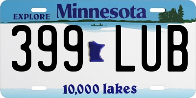 MN license plate 399LUB