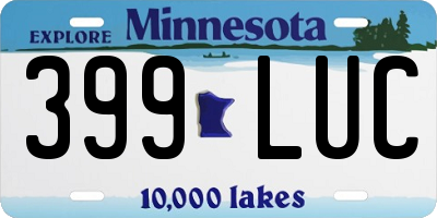MN license plate 399LUC