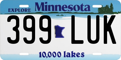 MN license plate 399LUK