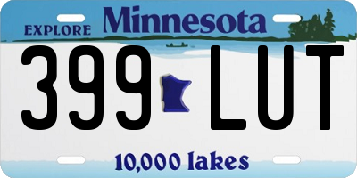 MN license plate 399LUT