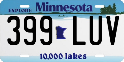 MN license plate 399LUV