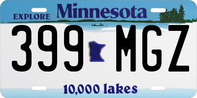 MN license plate 399MGZ