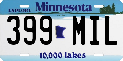 MN license plate 399MIL