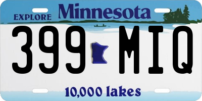 MN license plate 399MIQ