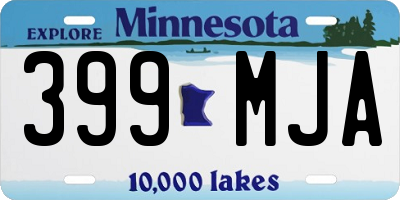 MN license plate 399MJA