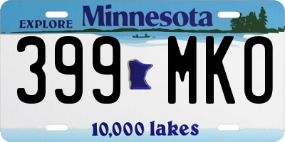 MN license plate 399MKO