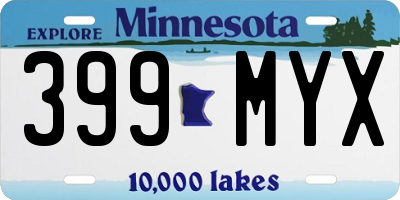 MN license plate 399MYX