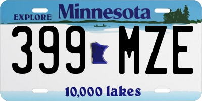 MN license plate 399MZE