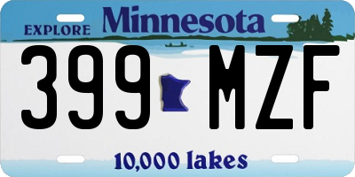 MN license plate 399MZF