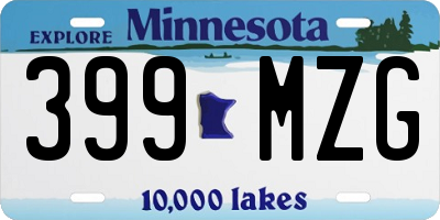 MN license plate 399MZG