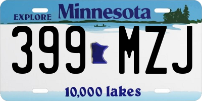 MN license plate 399MZJ