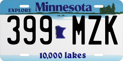 MN license plate 399MZK