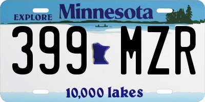 MN license plate 399MZR