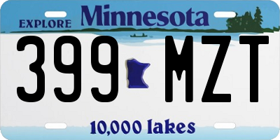 MN license plate 399MZT