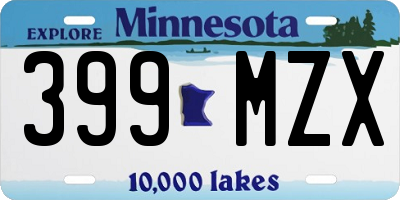 MN license plate 399MZX