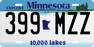 MN license plate 399MZZ