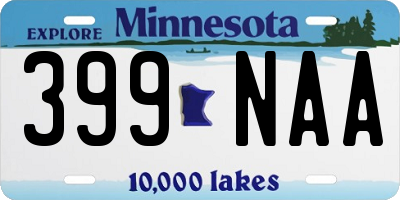 MN license plate 399NAA