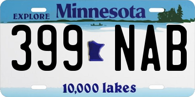 MN license plate 399NAB