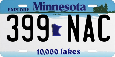 MN license plate 399NAC