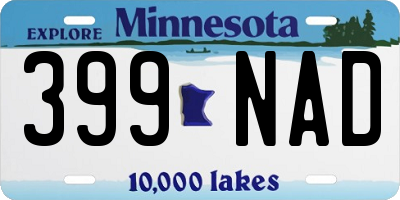 MN license plate 399NAD