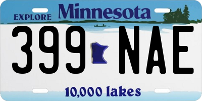 MN license plate 399NAE