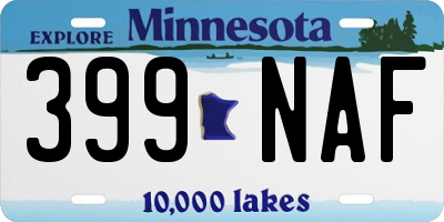 MN license plate 399NAF