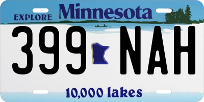 MN license plate 399NAH