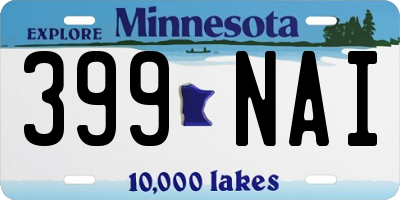 MN license plate 399NAI