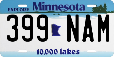 MN license plate 399NAM