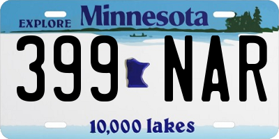 MN license plate 399NAR