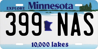 MN license plate 399NAS