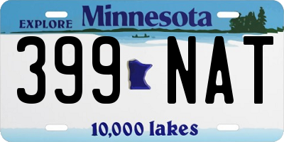 MN license plate 399NAT