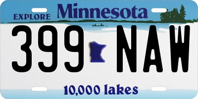 MN license plate 399NAW