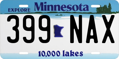 MN license plate 399NAX