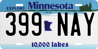 MN license plate 399NAY