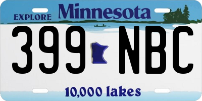 MN license plate 399NBC