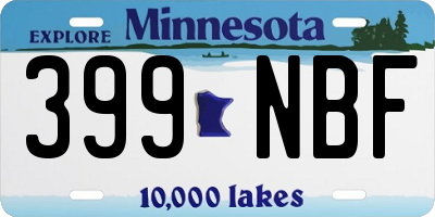 MN license plate 399NBF