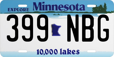 MN license plate 399NBG