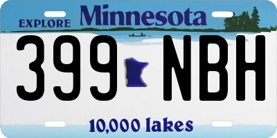 MN license plate 399NBH
