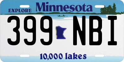 MN license plate 399NBI