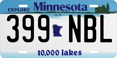 MN license plate 399NBL