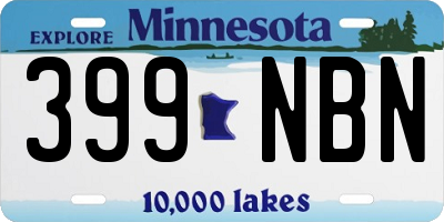 MN license plate 399NBN
