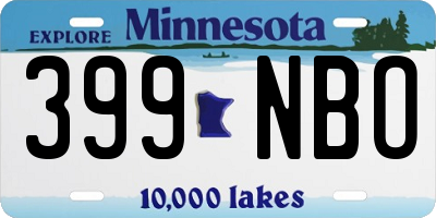 MN license plate 399NBO