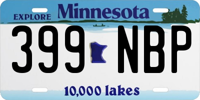 MN license plate 399NBP