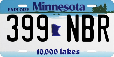 MN license plate 399NBR