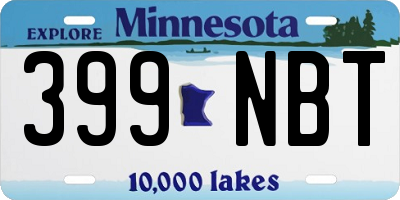 MN license plate 399NBT