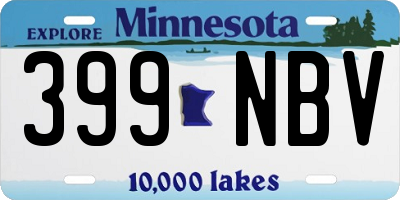 MN license plate 399NBV