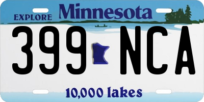 MN license plate 399NCA