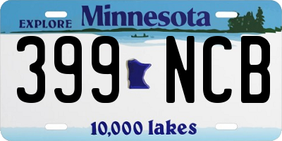 MN license plate 399NCB