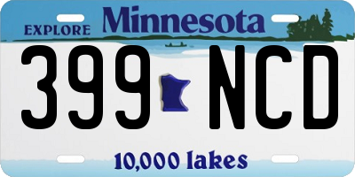 MN license plate 399NCD